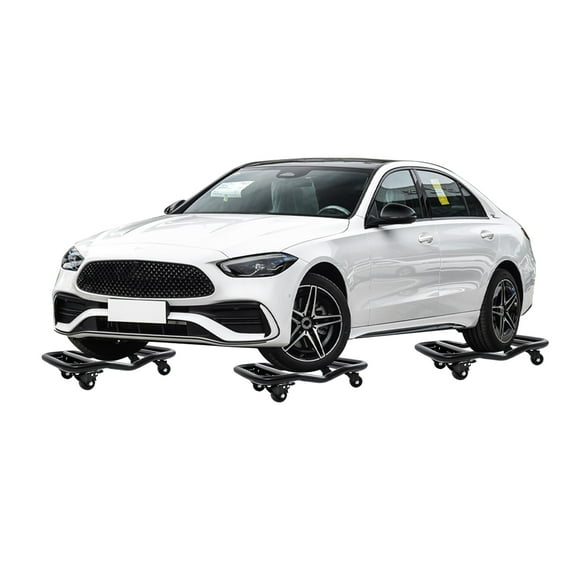 4 PCS Portable Tyre Trolley Wheel Dolly Vehicle Tyre Skates Car Dollies for Car Repair, Car Sales Showrooms