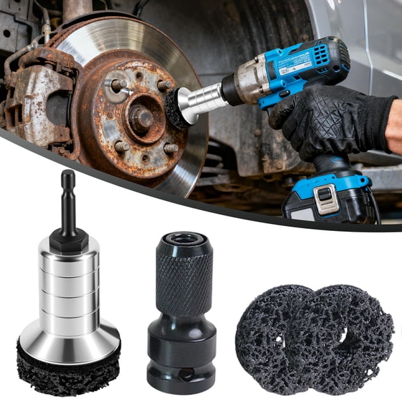 Automotive Wheel Hub Axle Head Rust Removal and Maintenance tools,Automotive Brake Hub Cleaning Kit, 3-in-1 Rust Removal & Polishing tool, Compatible with Power Drill & 1/2" Impact Wrench