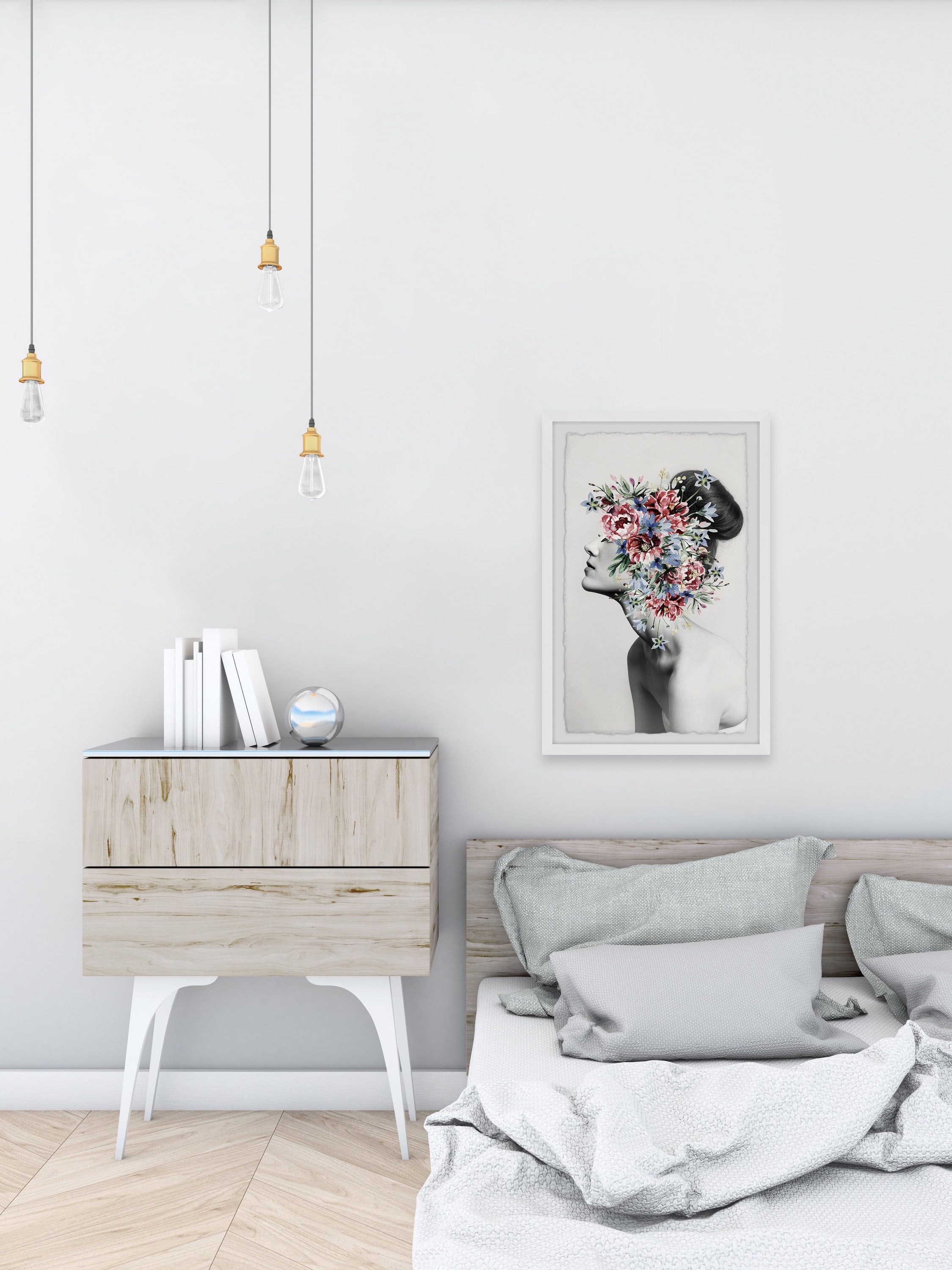 Marmont Hill Floral Thoughts Framed Wall Art, 36" x 24"
