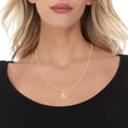 thumbnail image 2 of Floreo 14k Yellow Gold 0.9" Alphabet Letter A - Z Initial Charm Pendant with optional Extendable Adjustable Chain Necklace, 2 of 7