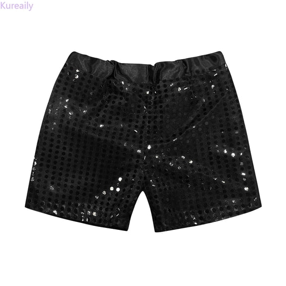 Kureaily Toddler Kids Baby Girls Boys Sparkly Sequins Elastic Waist Birthday Shorts Pants Party Shorts/ 2-3 Years/ Little Kid (Black)