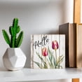 thumbnail image 5 of Tulip Wooden Box Sign Tulip Gifts Funny Flower Decor Tulip Decor for Table Centerpiece Wooden Box Wood Block Signs Housewarming Gifts 5"x5", 5 of 6