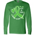 thumbnail image 3 of Inktastic Love and Care Mental Health Awareness Green Ribbon Long Sleeve T-Shirt, 3 of 5