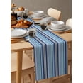 thumbnail image 3 of Table Runner Dresser Scarf 13 x 48 Inch Teal Navy Blue Grey Stripes Texture Table Runners Non-Slip Heat Kitchen Dining Table Decor for Kitchen Farmhouse Indoor Outdoor Home Party, 3 of 7