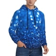 thumbnail image 2 of Sikiie A Blue Glitter Men's Hoodie, Essentials Hoodie, Sweatshirt, Pullover Hooded Sweatshirt for Men-Medium, 2 of 7