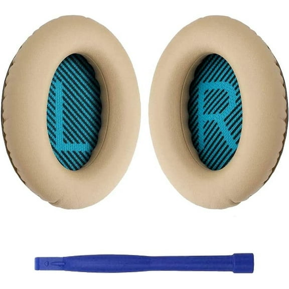 Adhiper Replacement QC-15 Ear Pads EarPads Cushions Earmuffs Ear Pads is Compatible with Boses QuietComfort25 QC2 QC35 QC15 AE2 AE2I Headphones (Khaki Blue Mat)