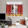 thumbnail image 4 of Pig Sunflowers Kitchen Curtains Window Panels, Eucalyptus Leaves Floral Bees Red Barn Insulated Window Treatment Curtain, Grommet Curtains for Bedroom/Living Room/Bathroom, 2 Piece 42"Wx54"L, 4 of 8