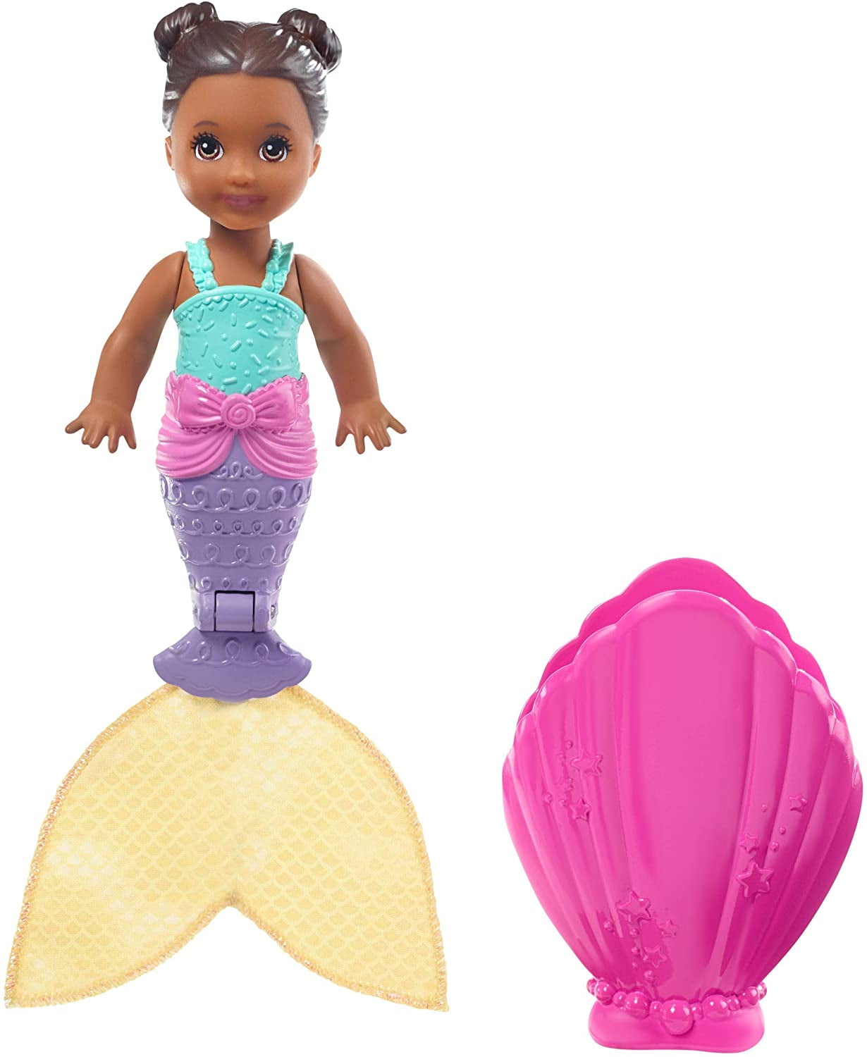 Barbie Dreamtopia Blind Pack Surprise Mermaid Dolls [Styles May Vary], 4-inch, in Seashell, with Surprise Look