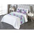 thumbnail image 3 of Clematis Art Bed Runner Set, Watercolor Delicate Floral Boho with Leaves Greenery Dreamy Aura, Decorative Bedding Scarf & 2 Pillow Shams for Hotels Homes, Queen, Mint Green Pale Fuchsia, by Ambesonne, 3 of 3
