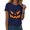 Navy, variant on Women Jack O Lantern Pumpkin Face Tshirt Halloween Classic Carved Pumpkin Graphic Short Sleeve Burgundy Red Tee Spooky Season Party Tops for Women Grey for Size S