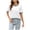 White, variant on EDFBUYKRS Women's Plus Tops for Women 2026 Casual Womens Summer Tops Short Sleeve Striped Color Block Shirts Crewneck Loose Casual Tee Tops M