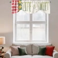 thumbnail image 3 of Tie Up Valances for Windows, Green Leaves Adjustable Valance Curtains Window Treatment for Living Room, Flowers Red Check Country Retro Pastoral Rod Pocket Kitchen Curtains & Drapes 42x18 Inch, 3 of 9
