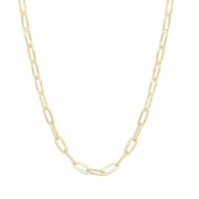 Sterling Silver Made in Italy 14K 4mm Paper CLip chain necklace / Curb Chain Necklace / Fashion Jewelry / Gift for Him / Chain Necklace