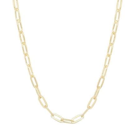 Sterling Silver Made in Italy 14K 4mm Paper CLip chain necklace / Curb Chain Necklace / Fashion Jewelry / Gift for Him / Chain Necklace