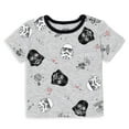 thumbnail image 4 of Star Wars Darth Vader Stormtrooper Newborn Baby Boys French Terry Short Overalls T-Shirt and Hat 3 Piece Outfit Set Newborn to Infant, 4 of 5