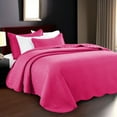 thumbnail image 3 of IR Imperial Rooms 3 Piece Adult Quilt Set Bedding Microfiber Soft Embossed Bedspread with 2 Pillow Shams Pink King, 3 of 12