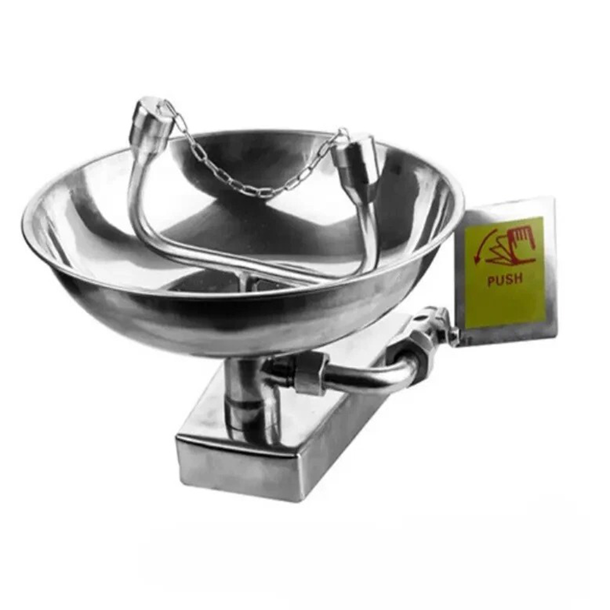 Eurhowing Wall Mounted Emergency Eye Wash Station, Stainless Steel Eyewash, Industrial Safety Bowl Eyewash for Labs & Factories