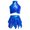 Blue, variant on Kids Girls 2 Piece Cheerleading Outfits Sparkly Sequins Crop Top with Mini Skirt Jazz Latin Ballroom Dance Dress Red 10