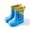 Blue, variant on Xfvqtps Kids Rain Boots Waterproof Thick Soled Non-Slip Cute Dinosaur Pattern Garden Mid Calf Boots for Toddler Boys and Girls