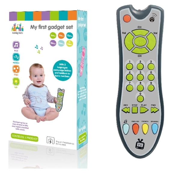 Unisex Simulation TV Remote Control Toy Kids Baby Music English Learning Toy Gift