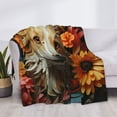 thumbnail image 3 of Naloa Vintage Colorful Flower Puppy Flannel Blankets - Thick and Warm Blanket for Winter, Soft Fuzzy Plush King Blanket for All Seasons40"x30", 3 of 6