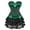 Green 1, variant on Gothic Striped Corset Push up Bustier with Multi Layer lace Skirt S White