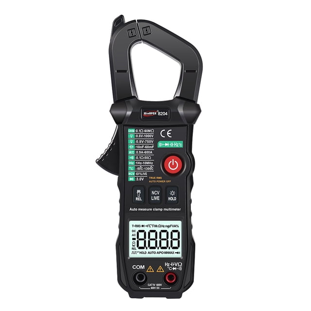 AC DC Clamp Multimeter Clamp Meter Intelligent Automatic Identification Measurement AC DC Voltage Current Frequency Capacitance Resistance Meters with Data Hold Automatic Shutdown Function