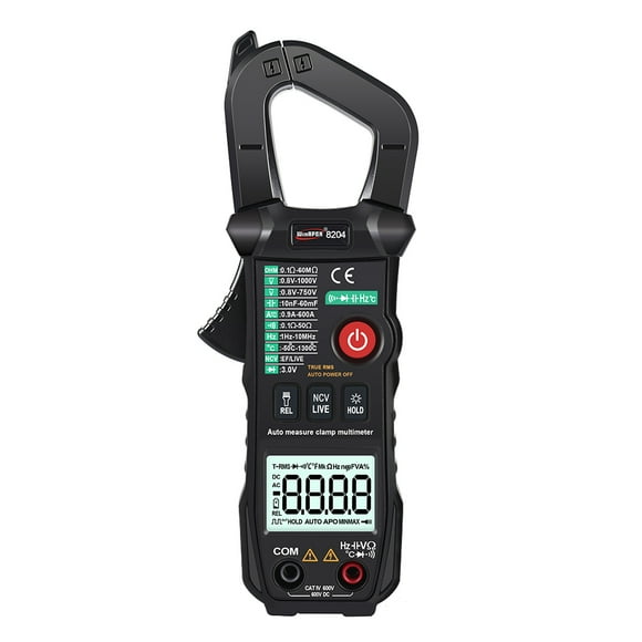 AC DC Clamp Multimeter Clamp Meter Intelligent Automatic Identification Measurement AC DC Voltage Current Frequency Capacitance Resistance Meters with Data Hold Automatic Shutdown Function