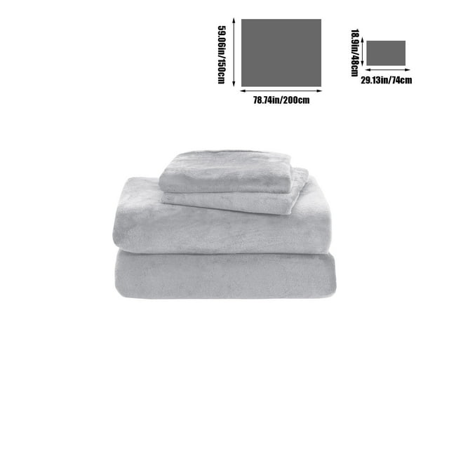 Dvruxg Soft Flannel Sheet Set 63x91 Inch - Cozy Warm Fuzzy Fleece Bedding Set with Pillowcase, Anti-Static, Non-Pilling, Machine Washable