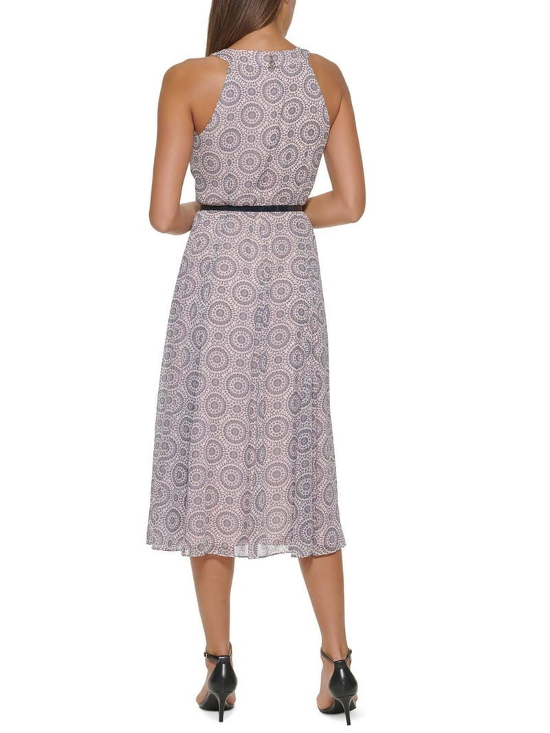 halter white dress midi White Halter Manhattan Tie-back Midi Dress