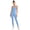 Light Blue, variant on Women Ribbed Workout Unitard Sleeveless U-Back Scrunch Butt-Lifting Jumpsuit Yoga Sports Bodysuit Teal M