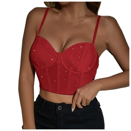 Zuwimk Lingerie For Women Women Lingerie Lace Chemise Sleepwear Teddy Lingerie Women s Sexy Solid Color Stitching Lace Hollow Chest Wrapping Sexy Suspender Vest Tank Cami Crop Lingerie Corset