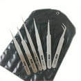 thumbnail image 2 of 6-piece stainless steel tweezers Ts-15 succulent plant DIY elbow tweezers gooi tweezers set, 2 of 6