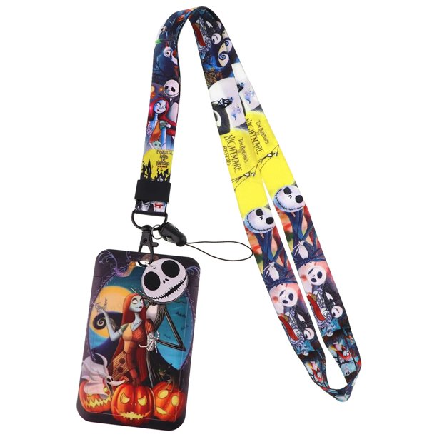 Cordón de pesadilla antes de Navidad para llave, identificación, cubierta de tarjeta de crédito, pase de teléfono móvil, correas de cuello, accesorios de soporte de insignia