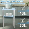 thumbnail image 3 of VEVOR Stainless Steel Work Prep Table Commercial Food Prep Table 24x18x36in, 3 of 8