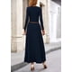 thumbnail image 2 of Vestido PRETTYGARDEN Conjunto de Punto Acanalado de 2 Piezas Azul Marino Talla L, 2 of 7