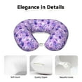 thumbnail image 4 of Gaeub Violet Print Memory Foam Travel Pillow,U-Shaped Neck Pillow,Head Neck Support Airplane Pillow,Flight Pillow for Traveling,Car,Home,Office,Washable Cover, 4 of 8