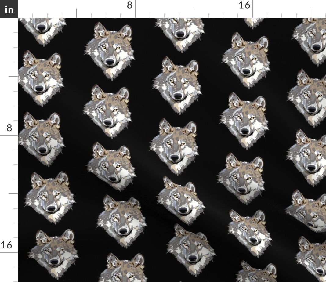 Spoonflower Fabric - Wolf Dog Animal Wild Animals Dogs Woods Printed on  Minky Fabric Fat Quarter - Sewing Quilt Backing Plush Toys 