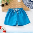 thumbnail image 4 of BRGZLK Kids Boys Swim Trunks Summer Solid Color Casual Lightweight Quick Dry Drawstring Board Shorts with Pocket for Vacation Beach Surfing Sky Blue 12-13 Years, 4 of 6