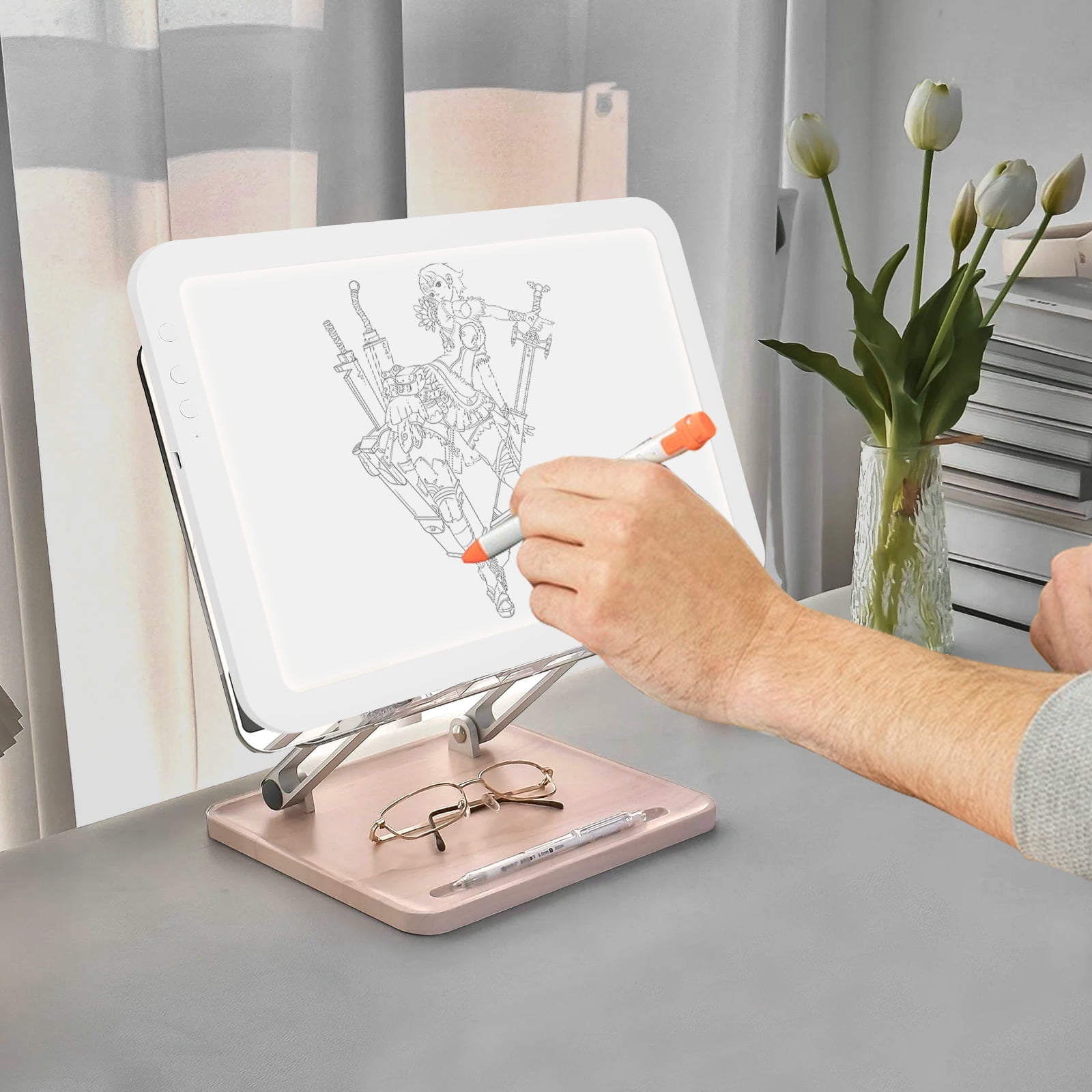 Rechargeable A4 LED Light Pad, Light Box for Tracing, Powered by 3500mAh Lithium Battery 6 Levels of Brightness, Type-c Cable, Light Board/Box for Tracing, Diamond Painting, Sketching & Drawing