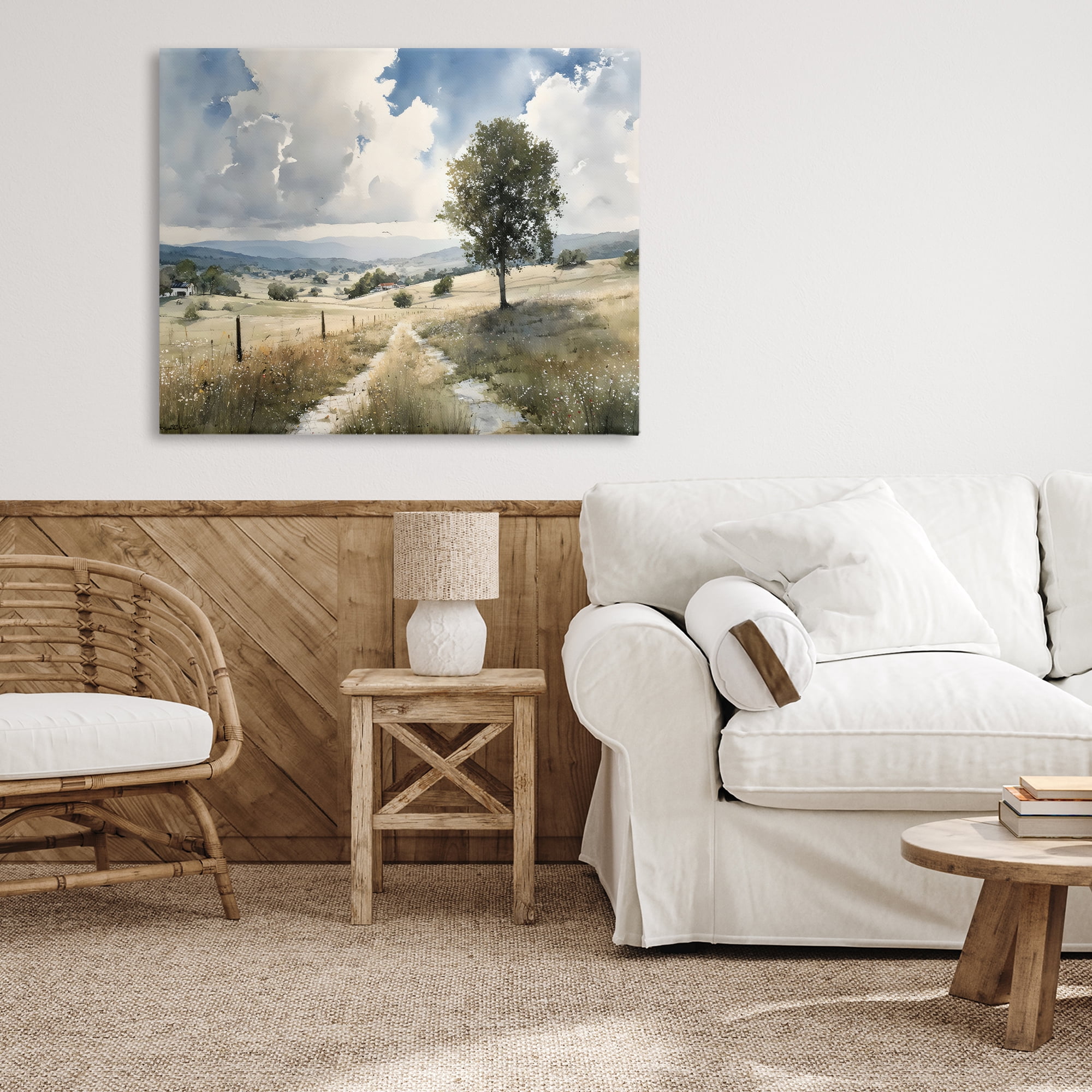 Stupell Industries Wagon Road Through Meadow Canvas Wall Art, design by Franklyn Gregory