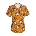 thumbnail image 2 of Uemuo Halloween Witches Gnome Printed Women's Classic V-Neck T-Shirt - Soft, Breathable, Moisture-Wicking, Perfect for Casual, Office, Travel, and Everyday Wear-Small, 2 of 5