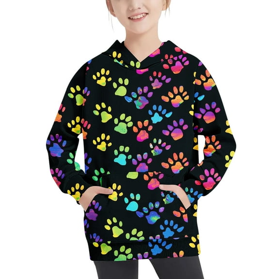 Lmnyox Kids Boys Girls Sweatshirts Long Sleeve Hooded Pullover Tops Fall Winter Casual Hoodies Colorful Clothes