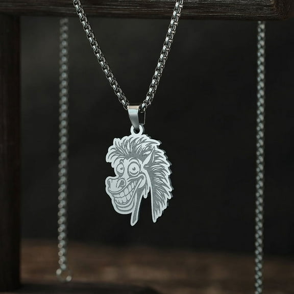 Stainless Steel Necklace Wolf's Head Pendant Birthday Commemorative Gift