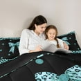 thumbnail image 5 of Castle Fairy Child Teens Adults Cheetah Print Bow Knot 3 Pieces Queen Comforter Set,Old Fashion Leopard Print Ultra Soft Bedding Sets,Black Blue Bedding Comforter Set Breathable, 5 of 8