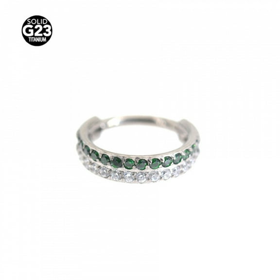 APIPEE Titanium Micro Cubic Zirconia Hinged Nose Hoop Ring Body Jewelry Unisex