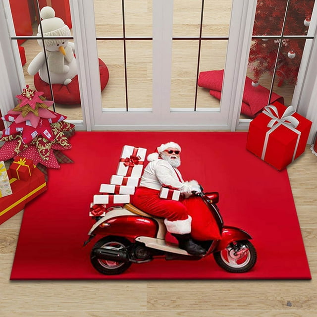 LSLJS Rugs, Christmas Letter Door Mats Kitchen Mats Bedroom Living Room Interior Home Carpet Mats, Christmas Decorations