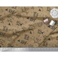 thumbnail image 3 of Soimoi Brown Rayon Fabric Christmas Tree & Love Peace Joy Text Fabric Prints By Yard 56 Inch Wide, 3 of 3