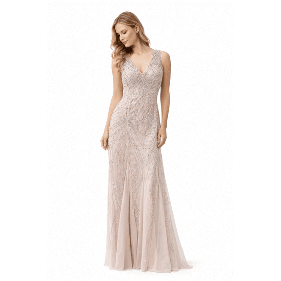 David's Bridal Women's Blush Capslv Beades Dress, 16