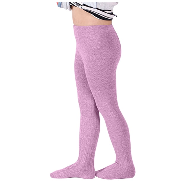 Leggings Para Niños Medias Para Bebés Pantimedias Para Niños Ropa De Primavera Y Otoño Calcetines Gruesos De Algodón Blanco Leggings Púrpura Odeerbi LM103-10763